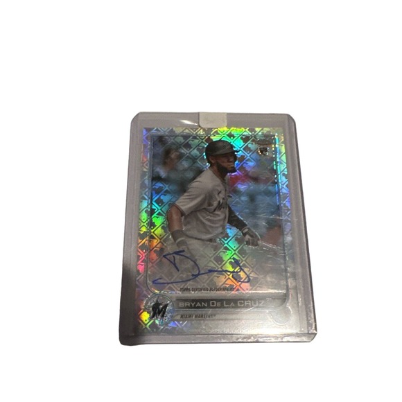 2022 Topps Chrome Logofractor Bryan De La Cruz Rookie Auto RC #CA-BD Marlins - Picture 1 of 5